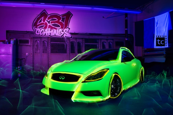 Hi Liter Yellow wrapped Infiniti G37_1