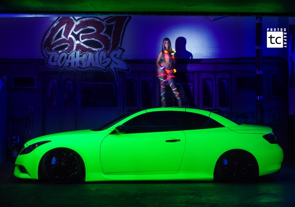 Hi Liter Yellow wrapped Infiniti G37_1
